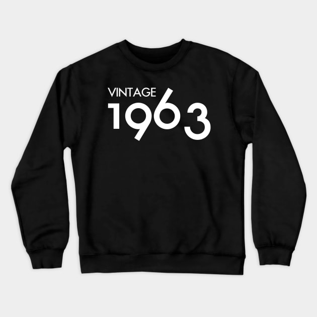 Vintage 1963 Gift 57th Birthday Party Crewneck Sweatshirt by Damsin